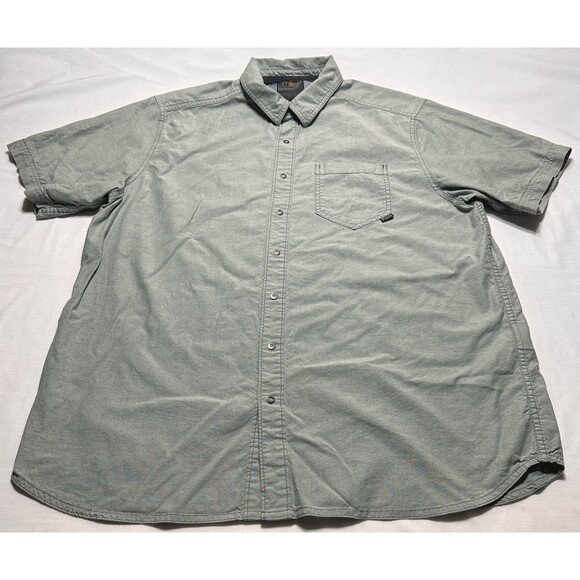 5 11 Tactical Shirt Mens Large Snap Button Short Sleeve Grey Casual - Picture 1 of 11
